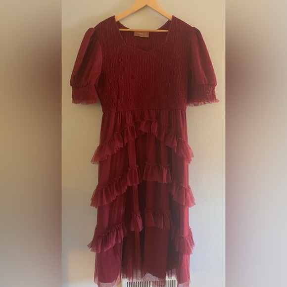 NWOT JESSAKAE Women's Daphne Dress, Burgundy  size 1XL - Picture 10 of 16